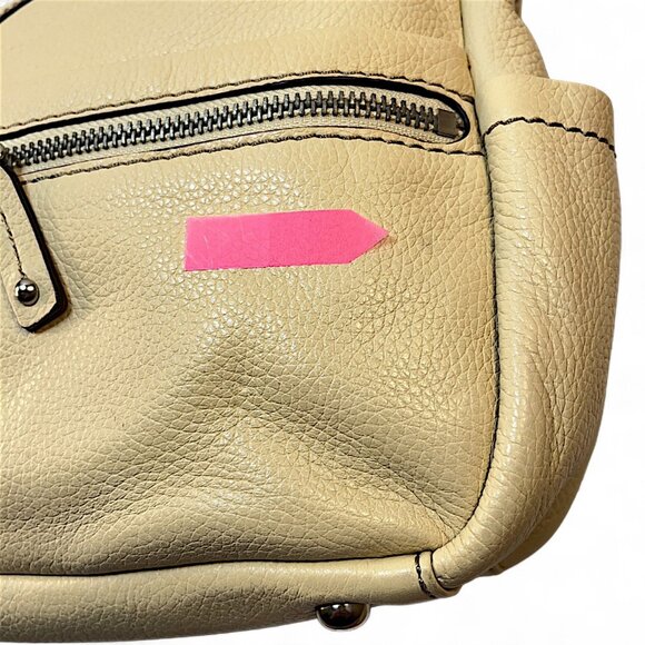 Tignanello Camel Color Leather Purse Crossbody Zipper Closure11 Pockets 3 Inside - Picture 14 of 15